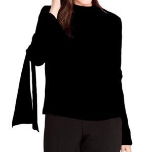 Nordstrom Satin Tie Sleeve Mock Neck Blouse (Rachel Roy brand)